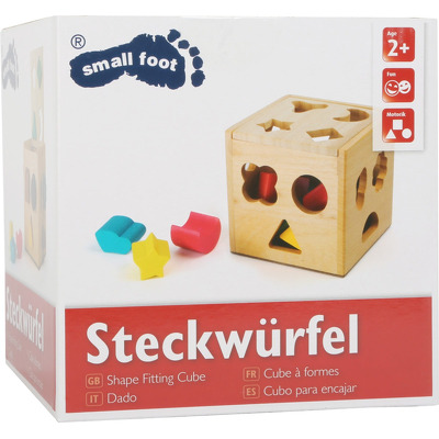 Cub din lemn cu forme de sortat