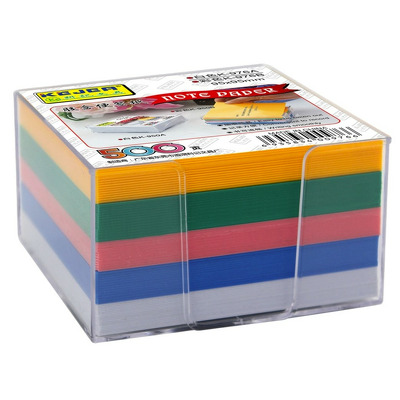 Cub hartie cu suport plastic, 92x92x82mm, hartie culori intense asortate