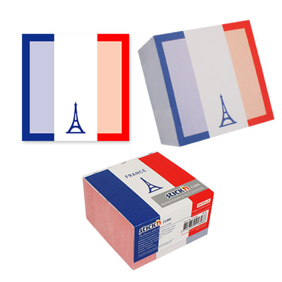Cub notes autoadeziv 70 x 70 mm, 400 file, Stick France - alb
