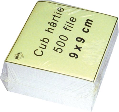 Rezerva cub hartie alb   9x9x7cm, 500 coli/cub