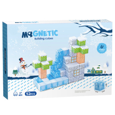 Cuburi magnetice - Iarna 52 piese (2.5 cm)