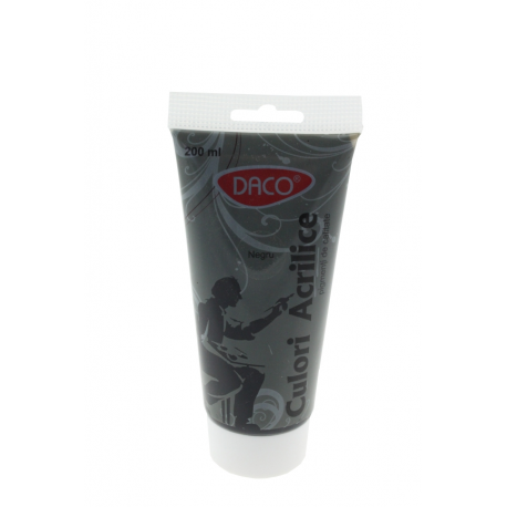 Culori acril 200 ml Negru Daco CU3200N