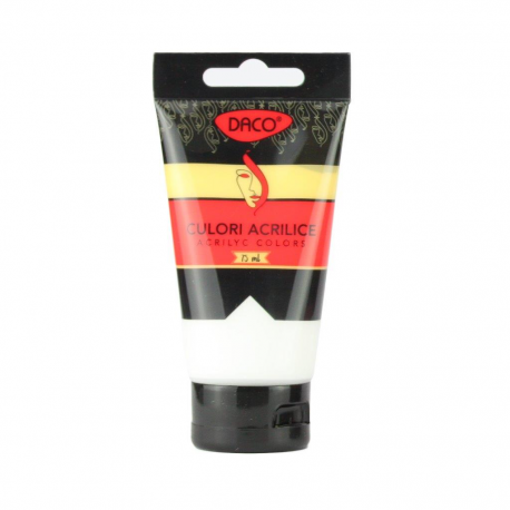 Culori acril 75 ml Daco alb titan CU375W