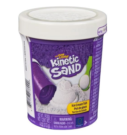 Cutia de inghetata Kinetic Sand cu nisip modelabil maro