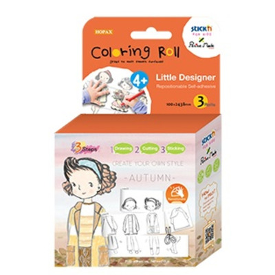 Cutie creativa cu role pentru colorat, 3 buc/set, Stickn Little Designer - toamna