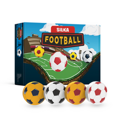 Cutie cu radiere pt creion, nu lasa reziduuri, 36buc/cutie, SILKA Football-forma rotunda, design aso