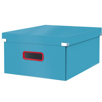 Cutie depozitare Cosy Click si Store, carton laminat, pliabila, capac, maner, 36x20x48cm, albastru