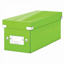 Cutie depozitare LEITZ WOW Click & Store, carton laminat, pentru CD-uri, verde