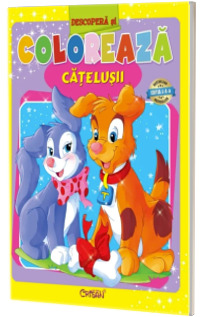 Descopera si coloreaza. Catelusi
