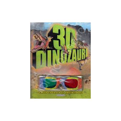 Dinozauri 3D - Carte cu teste si abtibilduri