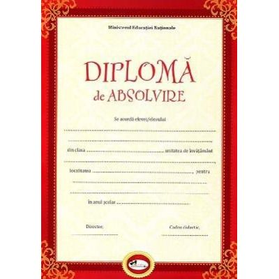 Diploma - Format A4, model absolvire, rosu