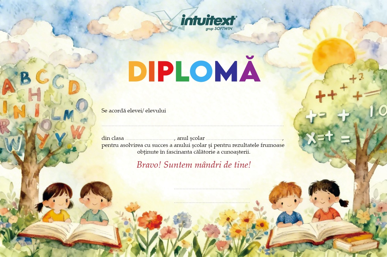 Diploma pentru absolvirea anului scolar