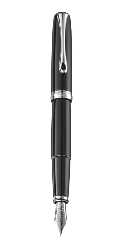Diplomat Excellence A2 - Black Lacquer - stilou cu penita M, din otel inoxidabil