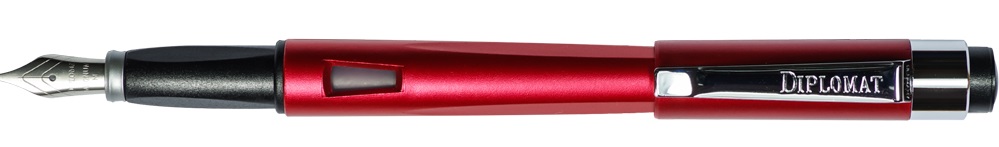 Diplomat Magnum - Burned Red - stilou cu penita B, din otel inoxidabil