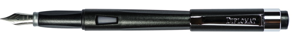 Diplomat Magnum - Crow Black - stilou cu penita F, din otel inoxidabil