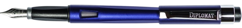 Diplomat Magnum - Indigo Blue - stilou cu penita B, din otel inoxidabil