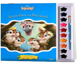 Disney. Iepurasi. Sa pictam cu Bocanila. Carte de colorat cu pensula si acuarele