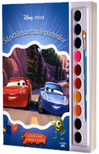 Disney. Pixar. Sa pictam aventurile prietenilor. Carte de colorat cu pensula si acuarele