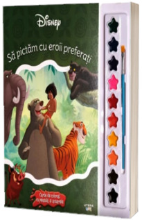 Disney. Sa pictam cu eroii preferati. Carte de colorat cu pensula si acuarele