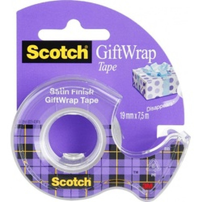 Dispenser cu banda adeziva invizibila, pentru cadouri, 19mm x 7.5m,  SCOTCH GiftWrap