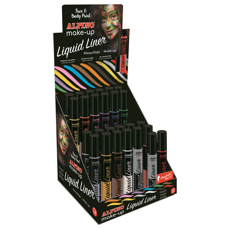 Display machiaj, 6gr., 24 buc/display 2 buc tester, Alpino Make-Up Liquid Liner - 12 culori