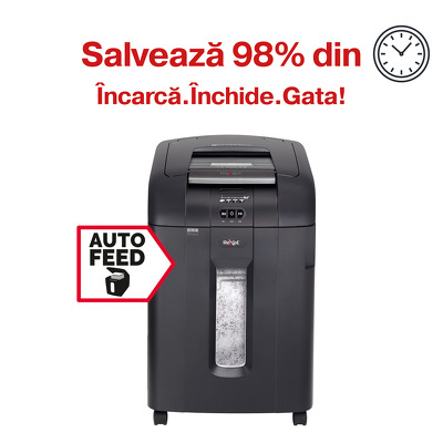 Distrugator Automat documente Rexel Auto  60X, 60 coli, P3, cross-cut (confeti)