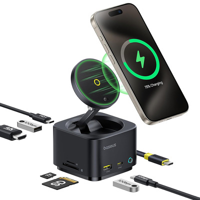 Docking station MagPro Series II (B00072900121-00), magnetic,  SD, 100W, 10Gbps, Qi2 15W, Negru