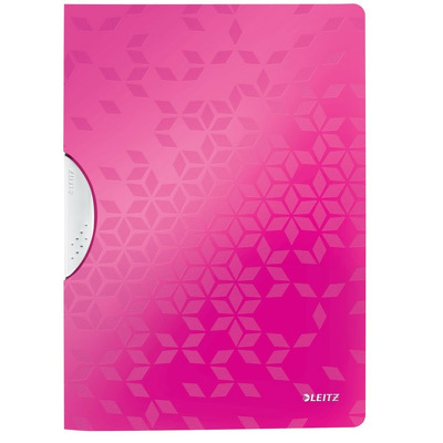 Dosar cu clip Leitz Wow ColorClip, PP - roz metalizat