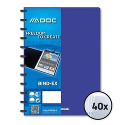 Dosar de prezentare cu 40 folii AURORA Adoc - coperta albastra