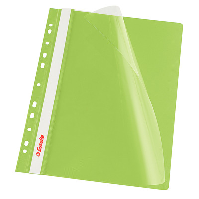 Dosar plastic PP, cu sina si multiperforatii, 10 buc/set, Esselte Vivida - verde