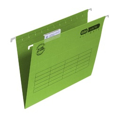 Dosar suspendabil cu eticheta, bagheta metalica, carton 330g/mp, Verticfile Ultimate - verde