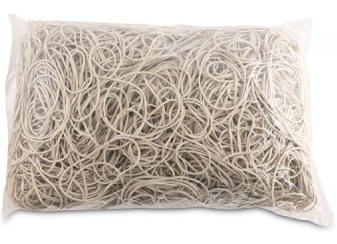 Elastice pentru bani, 1.5mm grosime, D 60mm, 65% cauciuc, 1000g/punga -culoare alba