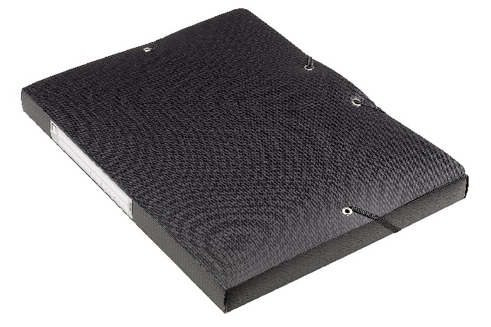 Mapa din plastic cu elastic, 25mm latime, Elba Memphis - negru