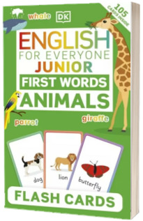 English for Everyone Junior: First Words Animals Flash Cards