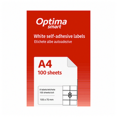 Etichete albe autoadezive 8/A4, 105 x 70 mm, 100 coli/top