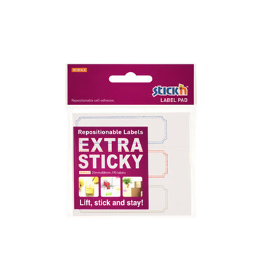 Etichete autoadezive 25 x 88 mm, 3 x 30 etichete/set Stickn Extra sticky label - albe- chenar color