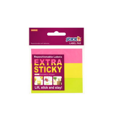 Etichete autoadezive 25 x 88 mm, 3 x 30 etichete/set Stickn Extra sticky label - neon asortate
