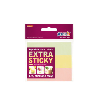 Etichete autoadezive 25 x 88 mm, 3 x 30 etichete/set Stickn Extra sticky label - pastel asortate