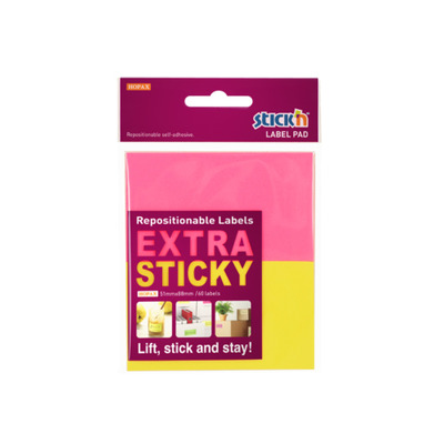 Etichete autoadezive 51 x 88 mm, 2 x 30 etichete/set Stickn Extra sticky label - neon asortate