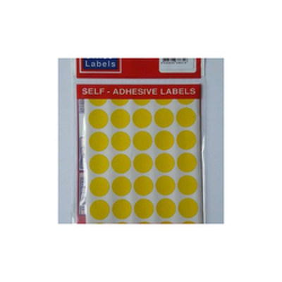Etichete autoadezive color, D 8 mm, 750 buc/set - galben