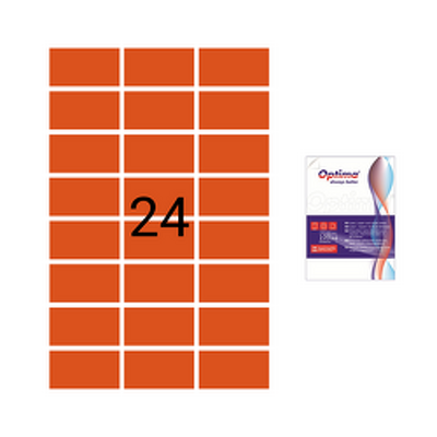 Etichete color autoadezive 24/A4, 70 x 37 mm, 100 coli/top, Portocaliu