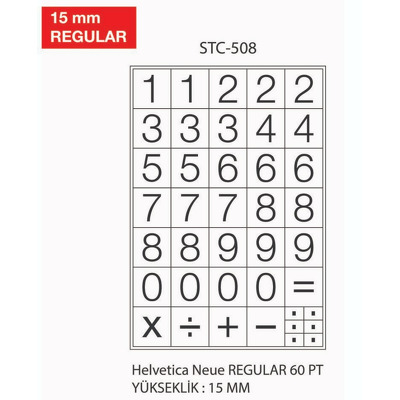 Etichete cu cifre, 0-9, 2 folii/set, TANEX - 15mm regular