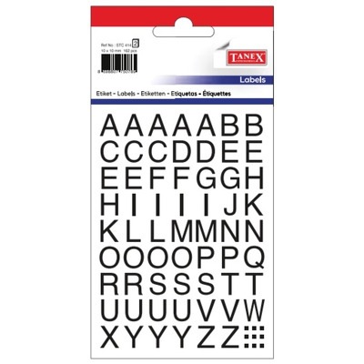Etichete cu litere, A-Z, 10 x 10 mm, 162buc/set, Tanex