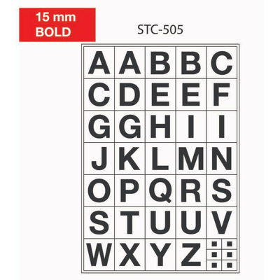 Etichete cu litere, A-Z, 2 folii/set, TANEX -15mm bold