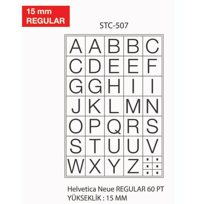 Etichete cu litere, A-Z, 2 folii/set, TANEX -15mm regular