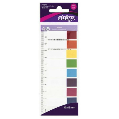 Etichete indexare Strigo adezive 8 paduri 45x12mm 120 file multicolor