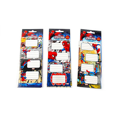 Etichete scolare autoadezive Spiderman, 20 buc pe set, dimensiune 4 x 7 cm