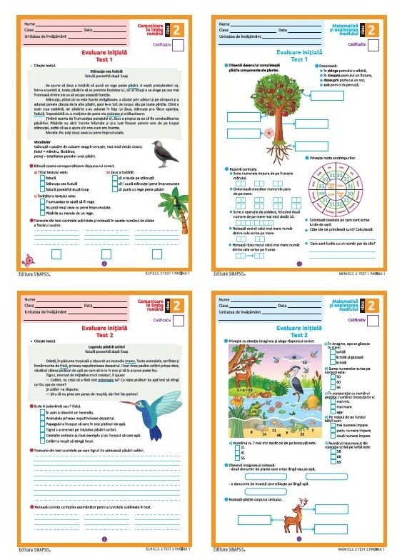 Evaluare initiala - clasa a II-a
