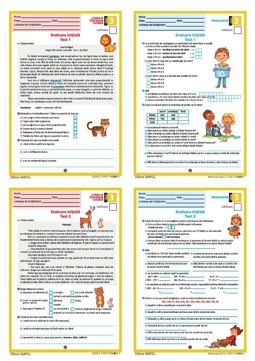 Evaluare initiala - clasa a III-a