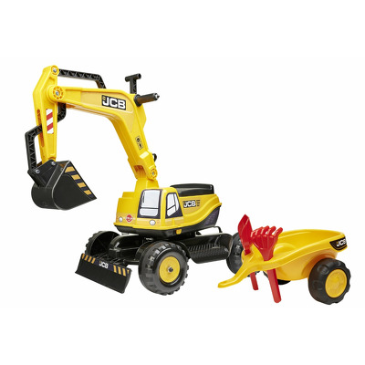 Excavator fara Pedale JCB cu Remorca, lopata, grebla si casca de protectie